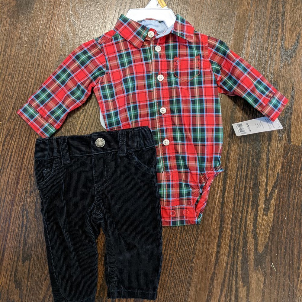 Carters Holiday Shirt and Pant Set